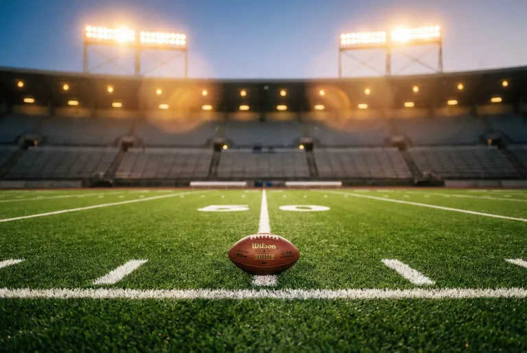 American Football Wetten — NFL-Spielfeld mit Flutlicht bei einem Abendspiel