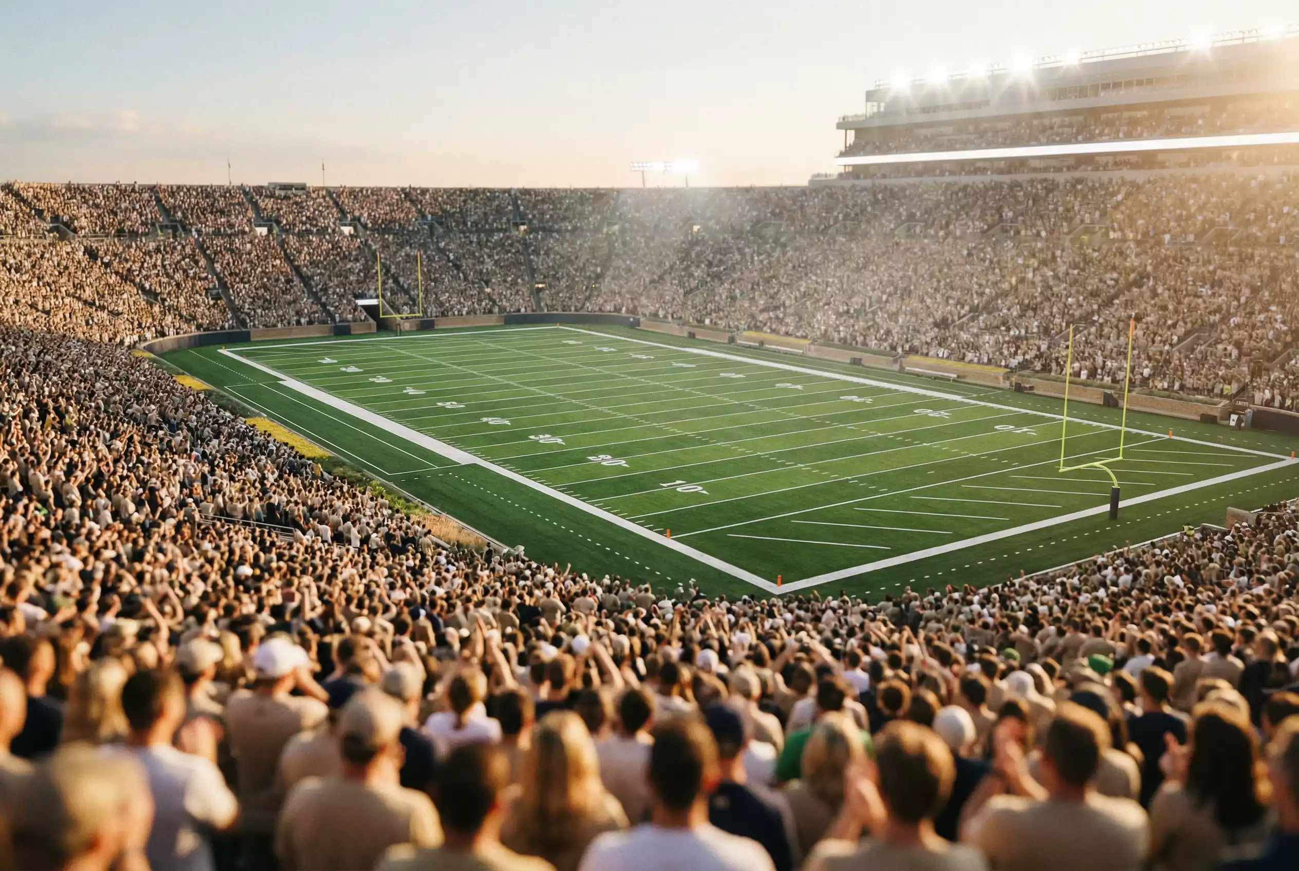 Volles NFL-Stadion aus der Vogelperspektive bei einem Heimspiel